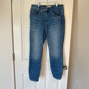 Pre-owned Madewell 10” High Rise Skinny Crop Jeans 14w Medium Wash